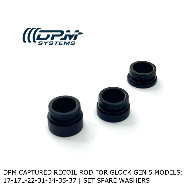 DPM CAPTURED Recoil Rod for Glock Gen 5 models: 17-17L-22-31-34-35-37 | Set Spare Washers