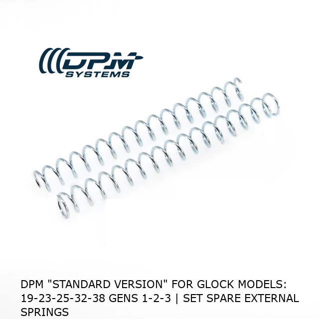 DPM "STANDARD VERSION" for Glock MODELS: 19-23-25-32-38 Gens 1-2-3 | Set Spare External Springs 