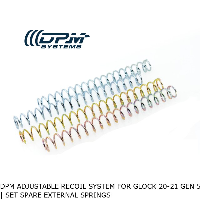 DPM Adjustable Recoil System for Glock 20-21 Gen 5 | Set Spare External Springs  DPM Adjustable Recoil System for Glock 20-21 Gen 5 | Set Spare External Springs
