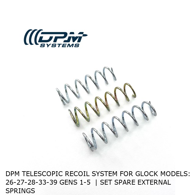 DPM Telescopic Recoil System for Glock models: 26-27-28-33-39 Gens 1-5  | Set Spare External Springs 