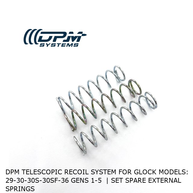 DPM Telescopic Recoil System for Glock models: 29-30-30S-30SF-36 Gens 1-5  | Set Spare External Springs 