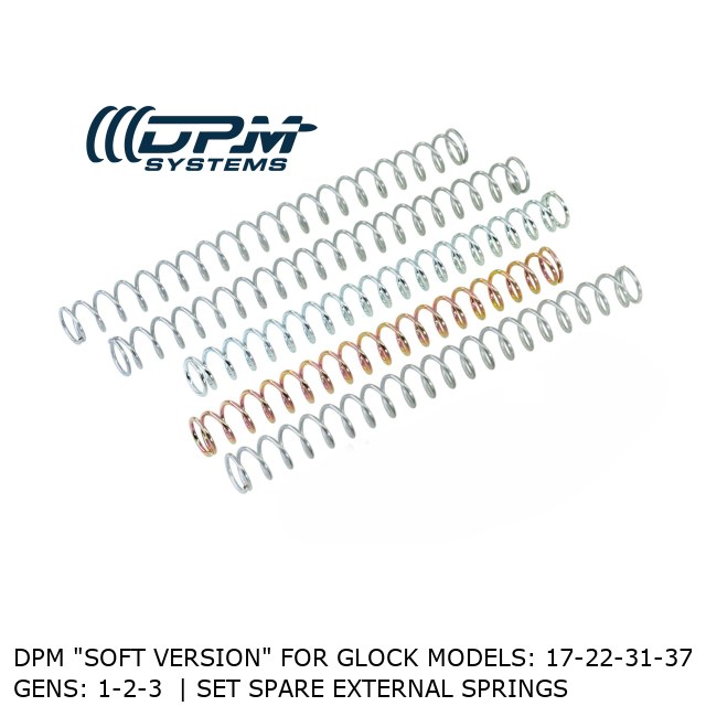 DPM "SOFT VERSION" FOR GLOCK MODELS: 17-22-31-37 GENS: 1-2-3  | Set Spare External Springs 